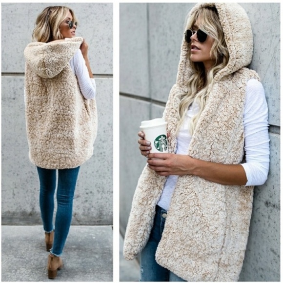 LAST ONE - Faux Fur Sherpa Vest (LARGE) - Picture 2 of 4